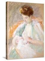Mother Rose Nursing Her Child, c.1900-Mary Stevenson Cassatt-Stretched Canvas