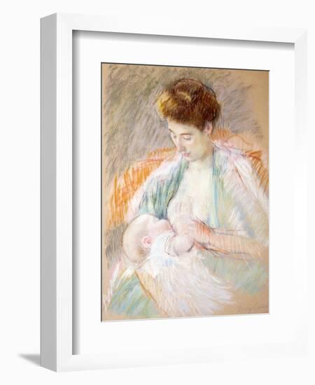 Mother Rose Nursing Her Child, c.1900-Mary Stevenson Cassatt-Framed Giclee Print