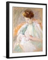 Mother Rose Nursing Her Child, c.1900-Mary Stevenson Cassatt-Framed Giclee Print