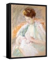 Mother Rose Nursing Her Child, c.1900-Mary Stevenson Cassatt-Framed Stretched Canvas