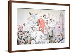 Mother Russia Being Sacrificed on the Altar of Bolshevism, 1917-null-Framed Giclee Print