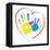 Mother's and Kid's Hands in A Heart-portarefortuna-Framed Stretched Canvas