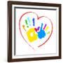 Mother's and Kid's Hands in A Heart-portarefortuna-Framed Art Print