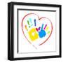 Mother's and Kid's Hands in A Heart-portarefortuna-Framed Art Print