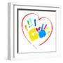 Mother's and Kid's Hands in A Heart-portarefortuna-Framed Art Print