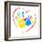 Mother's and Kid's Hands in A Heart-portarefortuna-Framed Art Print