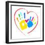 Mother's and Kid's Hands in A Heart-portarefortuna-Framed Art Print