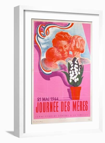 Mother's Day, 21st May 1944, Vichy French Poster, 1944-Phili-Framed Giclee Print