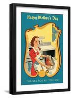 Mother's Day Thanks, Cooking-null-Framed Art Print