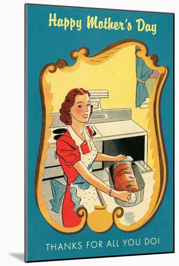 Mother's Day Thanks, Cooking-null-Mounted Art Print