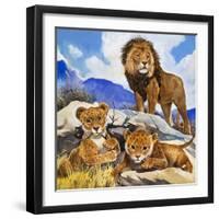 Mother's Gone A-Hunting, from 'Focus on Baby Animals'-G. W Backhouse-Framed Giclee Print