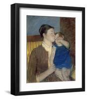 Mother's Goodnight Kiss-Mary Cassatt-Framed Giclee Print