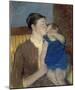 Mother's Goodnight Kiss-Mary Cassatt-Mounted Giclee Print