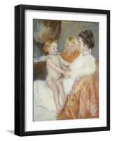 Mother, Sara and the Baby-Mary Cassatt-Framed Giclee Print