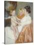 Mother, Sara and the Baby-Mary Cassatt-Stretched Canvas