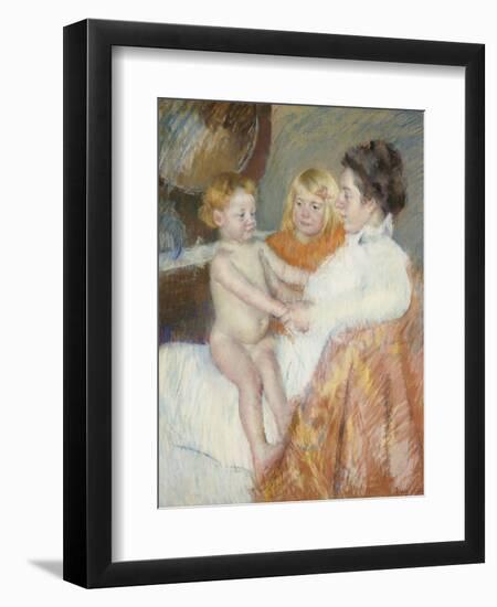 Mother, Sara and the Baby-Mary Cassatt-Framed Giclee Print