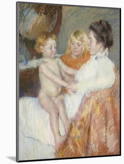 Mother, Sara and the Baby-Mary Cassatt-Mounted Giclee Print