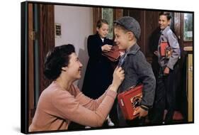 Mother Sending Children Off to School-William P. Gottlieb-Framed Stretched Canvas