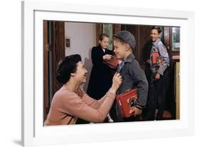 Mother Sending Children Off to School-William P. Gottlieb-Framed Photographic Print