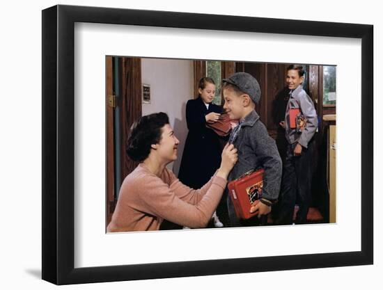 Mother Sending Children Off to School-William P. Gottlieb-Framed Photographic Print