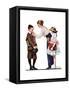 Mother Sending Children Off to School-Norman Rockwell-Framed Stretched Canvas