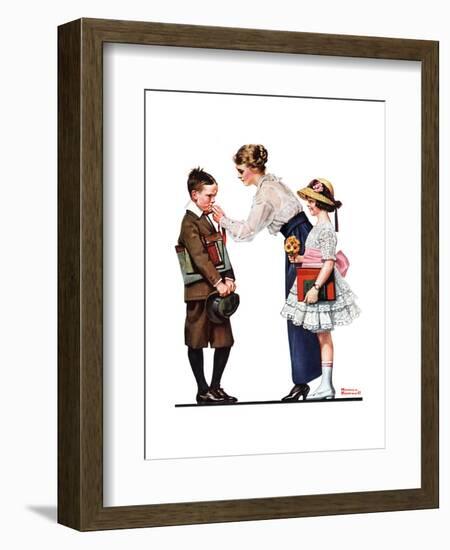 Mother Sending Children Off to School-Norman Rockwell-Framed Giclee Print