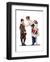 Mother Sending Children Off to School-Norman Rockwell-Framed Giclee Print