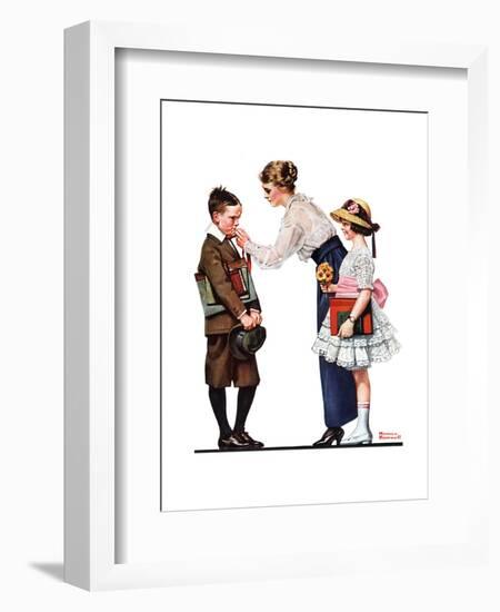 Mother Sending Children Off to School-Norman Rockwell-Framed Giclee Print