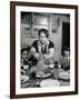 Mother Serving Spaghetti to Her Children-null-Framed Photographic Print