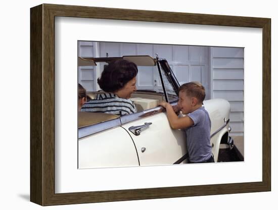 Mother Sitting in Car Laughing with Son-William P. Gottlieb-Framed Photographic Print