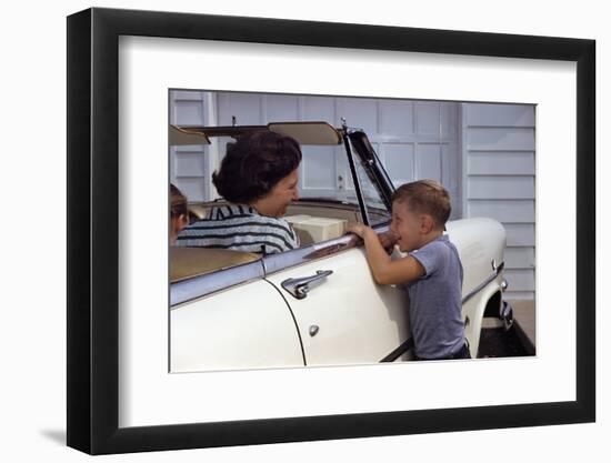 Mother Sitting in Car Laughing with Son-William P. Gottlieb-Framed Photographic Print