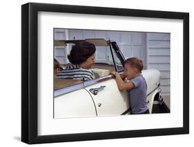 Mother Sitting in Car Laughing with Son-William P. Gottlieb-Framed Photographic Print