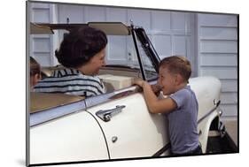 Mother Sitting in Car Laughing with Son-William P. Gottlieb-Mounted Photographic Print