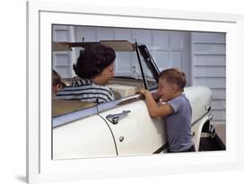 Mother Sitting in Car Laughing with Son-William P. Gottlieb-Framed Photographic Print