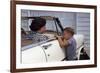 Mother Sitting in Car Laughing with Son-William P. Gottlieb-Framed Photographic Print