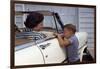 Mother Sitting in Car Laughing with Son-William P. Gottlieb-Framed Photographic Print