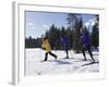 Mother Skiing with Her Son and Daughter-null-Framed Photographic Print