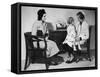 Mother Takes Her Little Girl to a Female Doctor for a Routine Examination-null-Framed Stretched Canvas