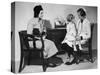 Mother Takes Her Little Girl to a Female Doctor for a Routine Examination-null-Stretched Canvas