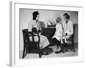 Mother Takes Her Little Girl to a Female Doctor for a Routine Examination-null-Framed Photographic Print