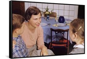 Mother Talking with Children before Dinner-William P. Gottlieb-Framed Stretched Canvas