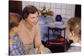 Mother Talking with Children before Dinner-William P. Gottlieb-Stretched Canvas