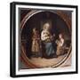 Mother teaching, 1850 oil-Henrik Lund-Framed Giclee Print