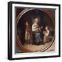 Mother teaching, 1850 oil-Henrik Lund-Framed Giclee Print