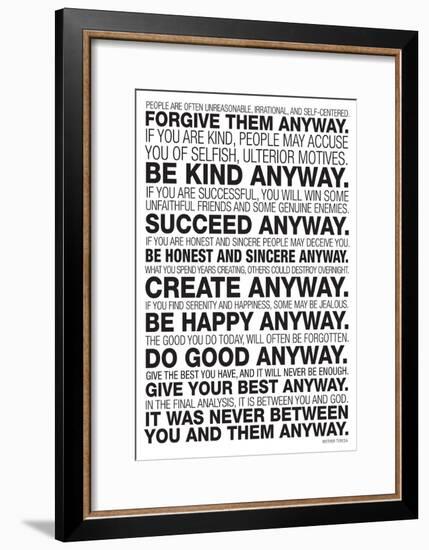 Mother Teresa Anyway Poster-null-Framed Poster