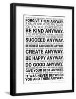 Mother Teresa Anyway Poster-null-Framed Poster