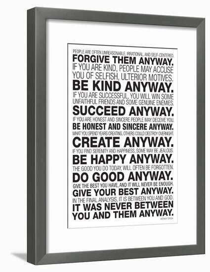 Mother Teresa Anyway Poster-null-Framed Poster