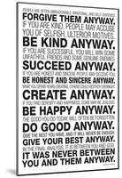 Mother Teresa Anyway Poster-null-Mounted Poster