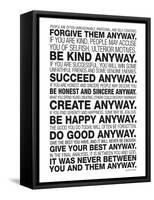 Mother Teresa Anyway Quote Poster-null-Framed Stretched Canvas