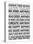 Mother Teresa Anyway Quote Poster-null-Stretched Canvas